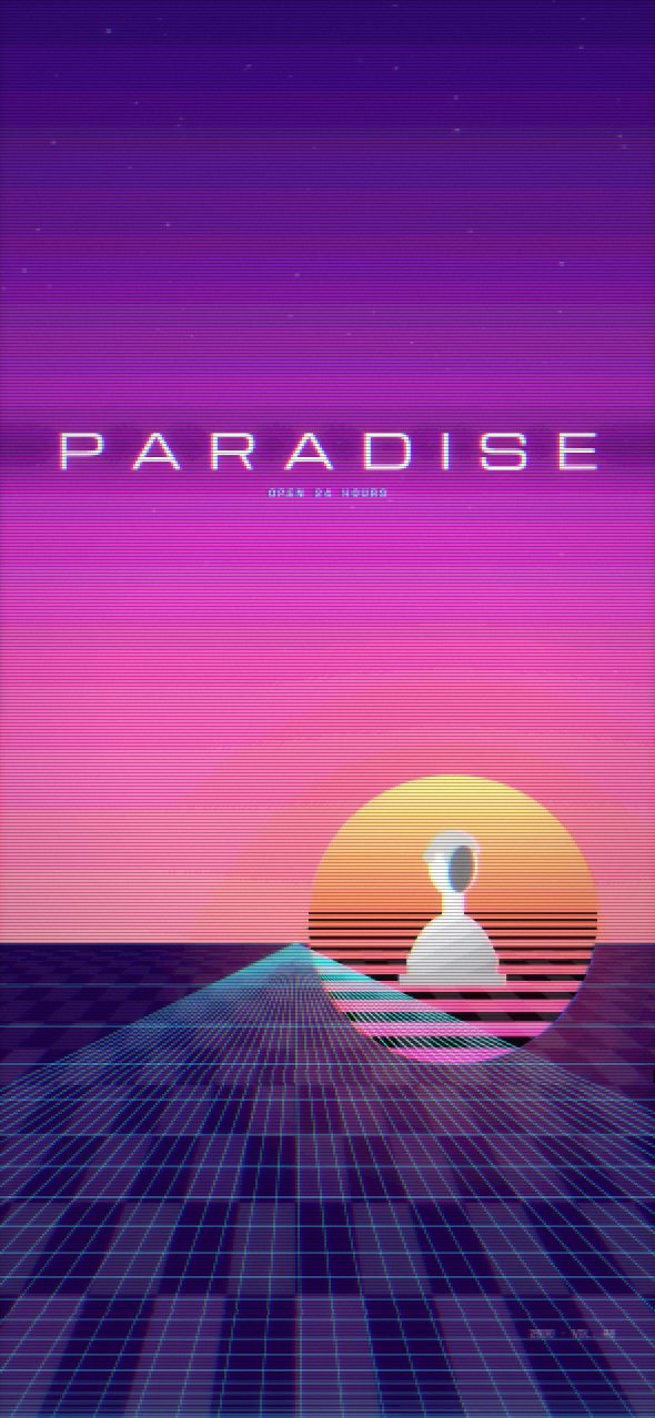 Bust against a striped sun — vaporwave phone wallpaper