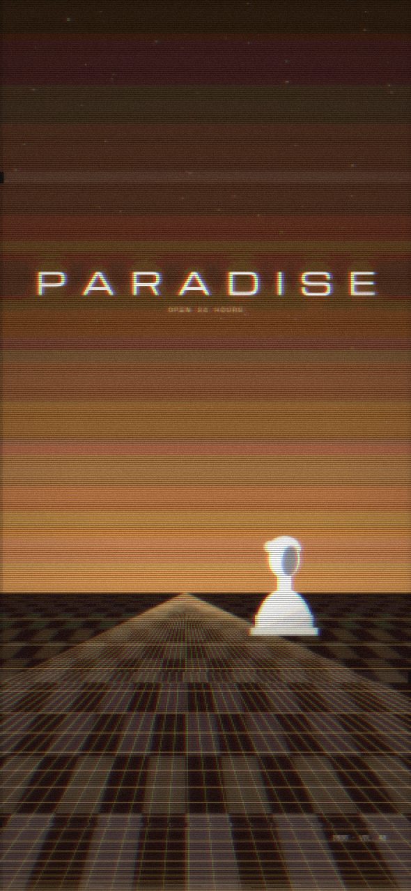Bust in gold light — vaporwave phone wallpaper