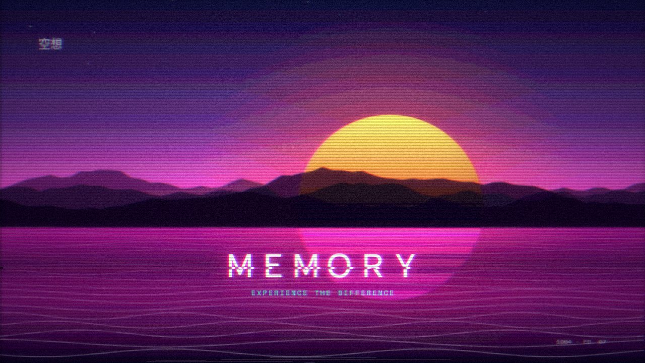 Gold sun over magenta water — vaporwave wallpaper