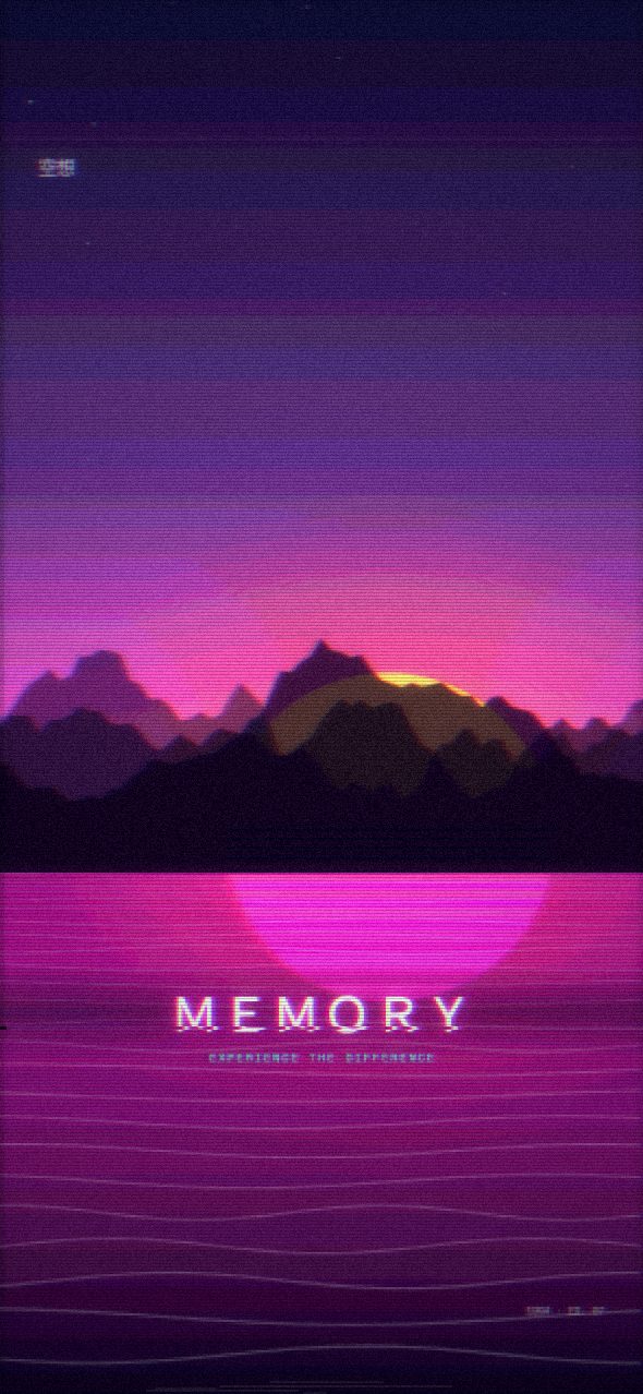 Gold sun over magenta water — vaporwave phone wallpaper