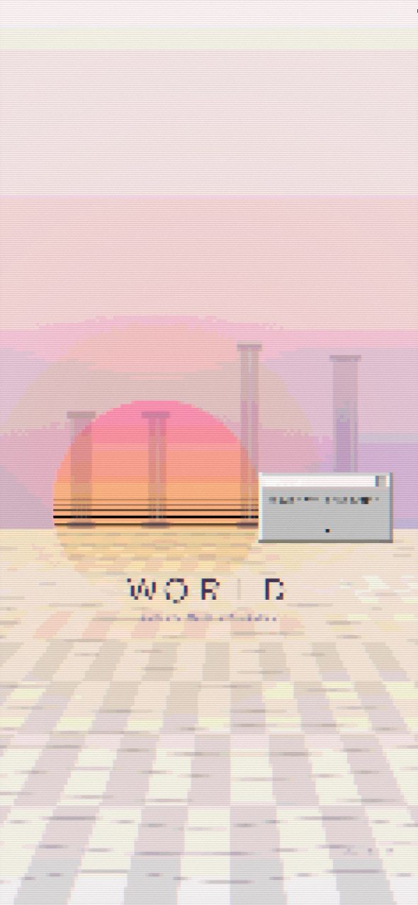 Pastel sunset with a system dialog — vaporwave phone wallpaper