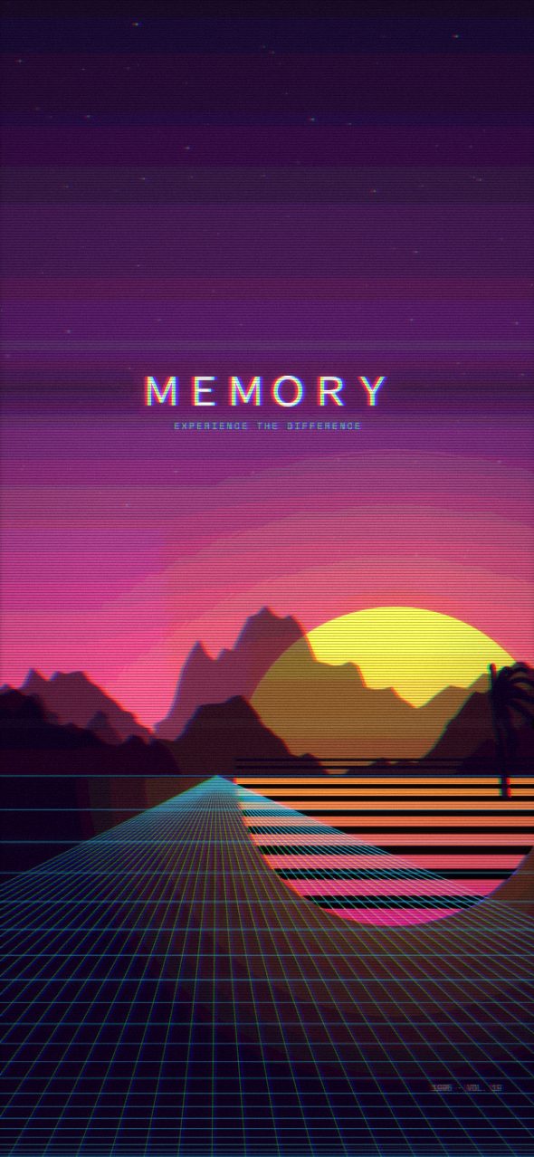 Striped sun behind pink mountains — vaporwave phone wallpaper